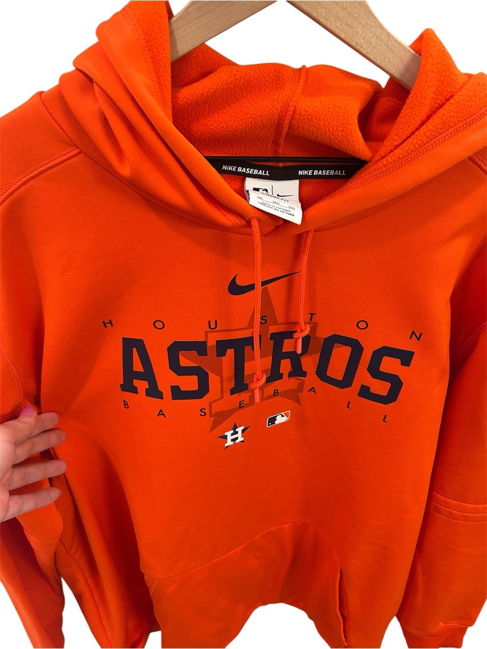 Nike Houston Astros MLB Baseball Hoodie Sweatshirt Men’s 3XL Orange Pullover - Picture 3 of 4